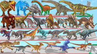 Dinosaurs Speed Race Run Zigzag Down Course! from Outside: Which is the Fastest Dinosaur? ARBS screenshot 2