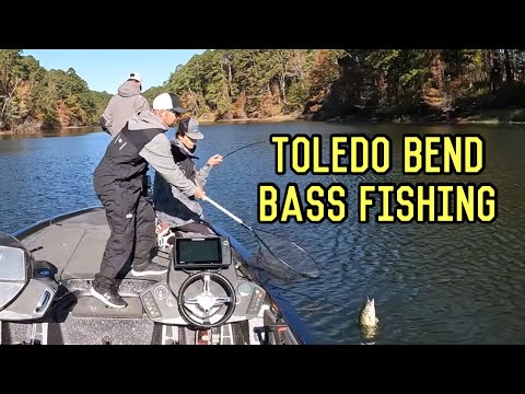 BASS FISHING on Toledo Bend during a COLD FRONT