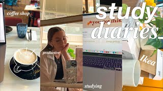 study diaries | studying in a coffee shop, ikea haul, new desk set up, productive study vlog & more!