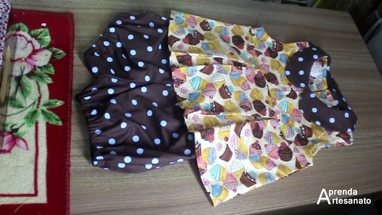 🌸 MOLDE GRÁTIS |  Como Fazer Bata e Short Conjunto Infantil Cupcake | Artesanato Passo-a-Passo