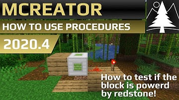 MCreator: How to test for redstone power | Procedure Tutorial
