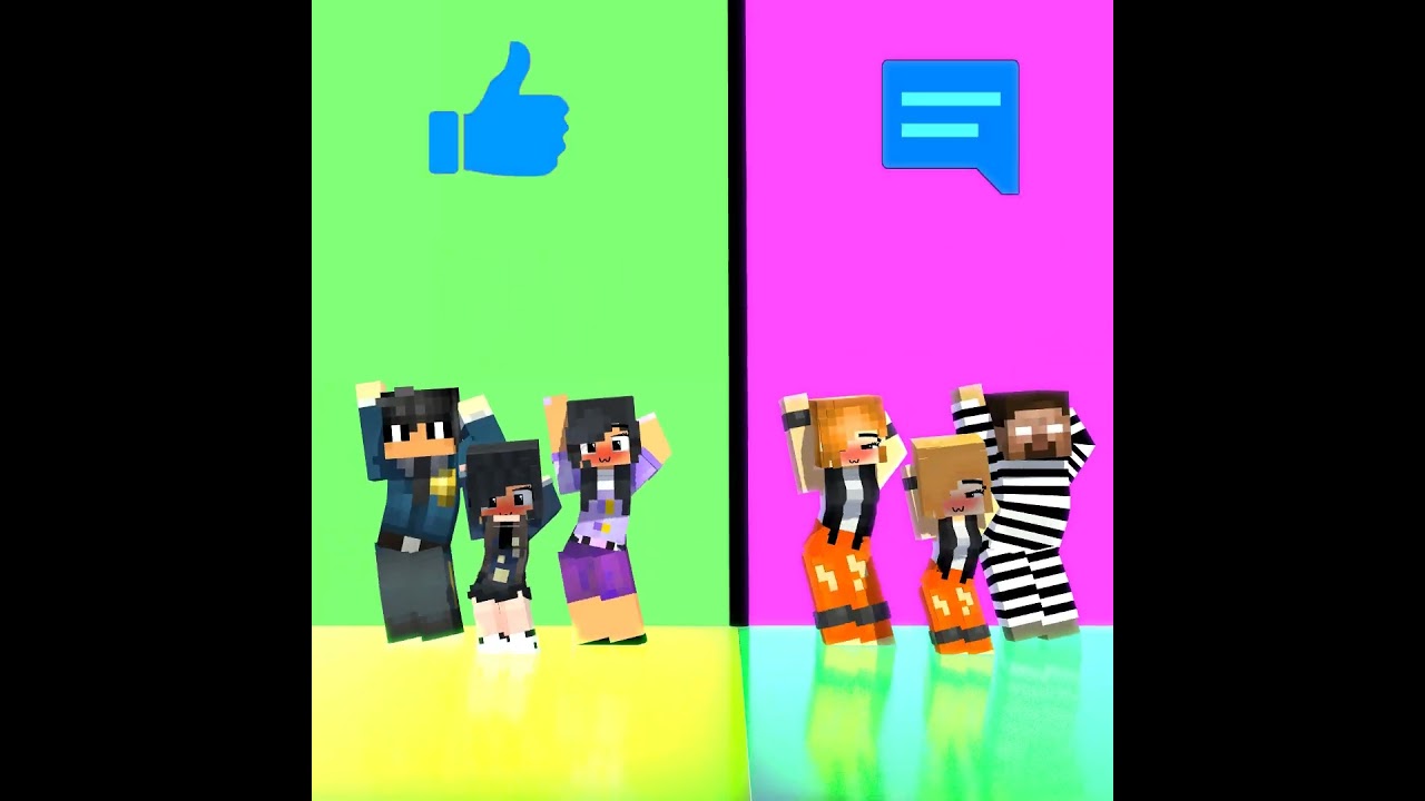POLICE Aphmau x Aaron FAMILY🤍VS PRISONER Alex x Herobrine FAMILY💛 #aphmau