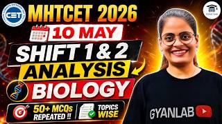 MHTCET 2026 | 10 MAY | Shift 1 &amp; 2 Analysis | 50+ MCQs Repeated | Gyanlab | Anjali Patel