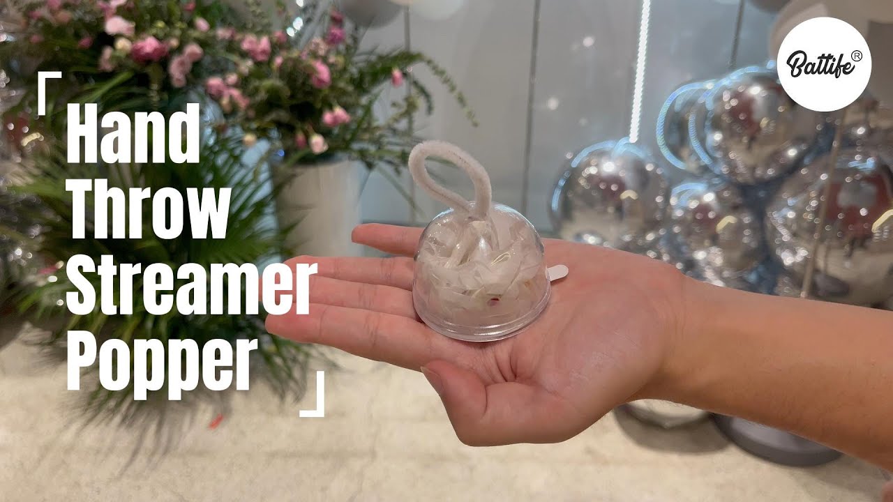 Battife Streamers Poppers White Hand Throw Confetti Poppers for