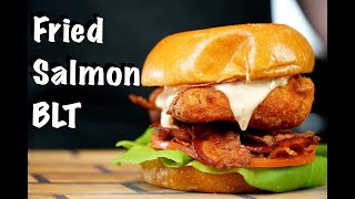 Fried Salmon BLT Sandwich | Fried Salmon Recipe #MrMakeItHappen