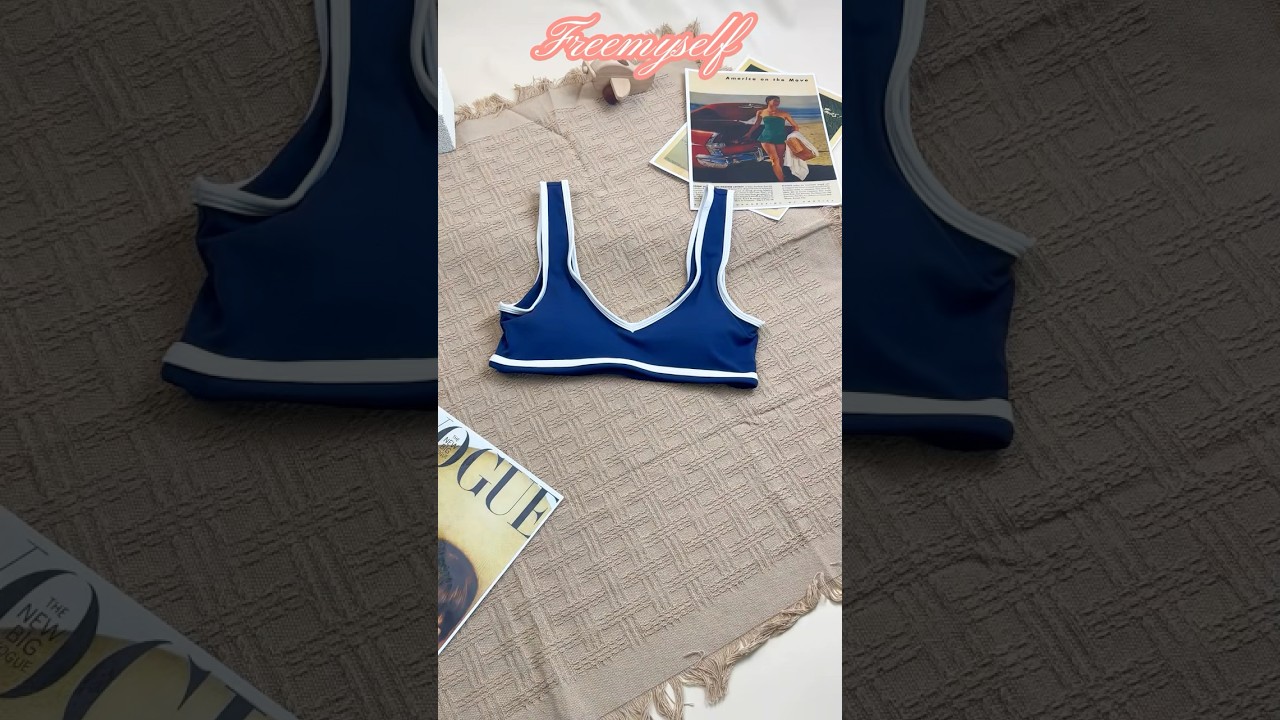 Freemyself 25ss Color-Block Yoga Bra Blue