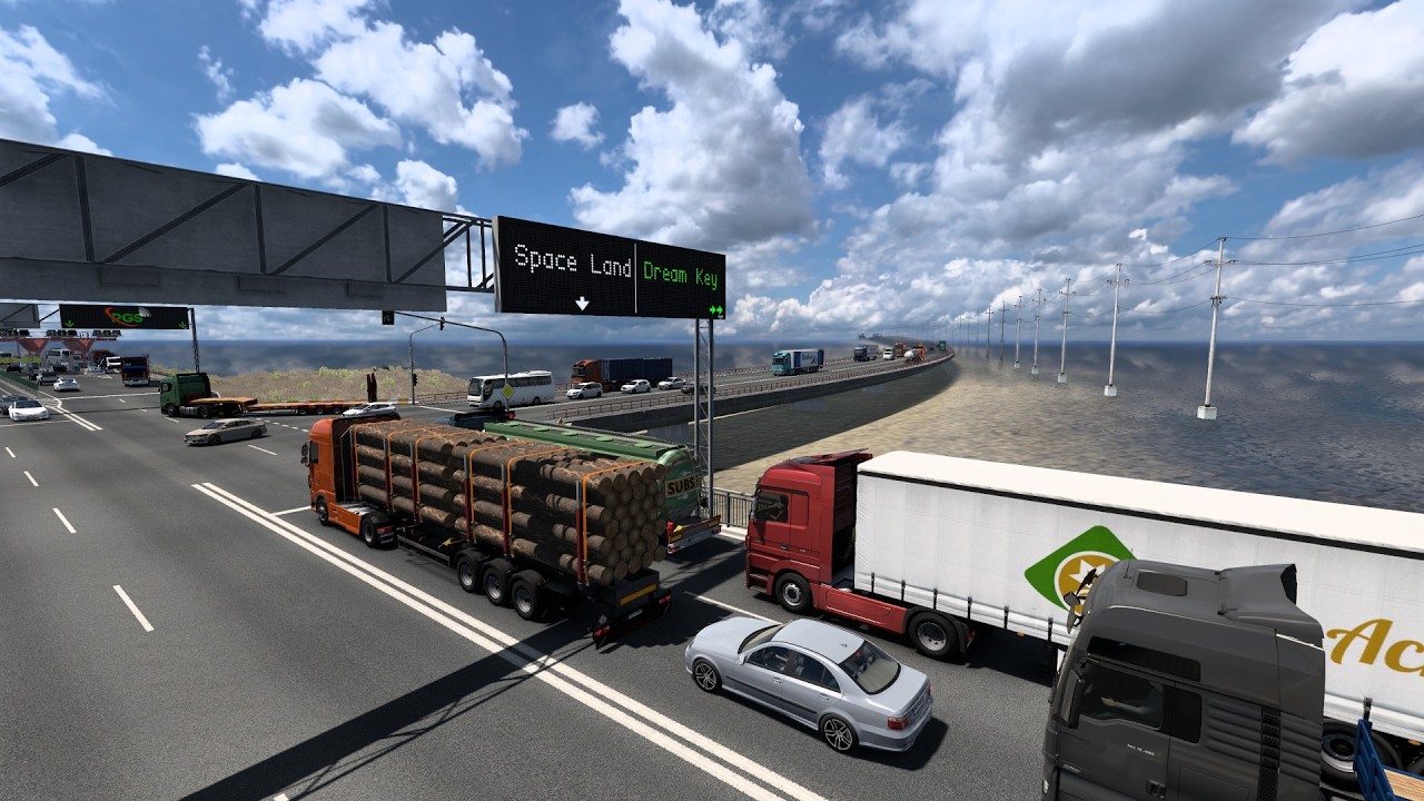 DENİZİN ÜSTÜNE YOL YAPMISLAR !!! EURO TRUCK SİMULATOR 2 !!! DREAMLAND MAP V1.6.1