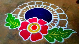 Newyear rangoli designs/newyear 2024 muggulu/newyear special beautiful rangolidesigns/ #colourkolam