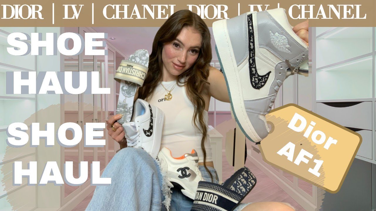 HUGE DESIGNER SHOE HAUL, Dior Air Jordan, Chanel