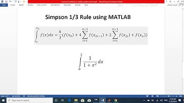 Numerical integration Simpon one third Rule in MATLAB