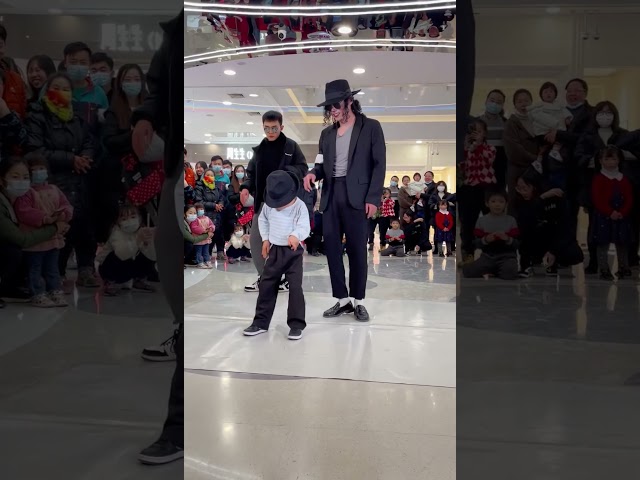 Dangerous (with child dancer) - Michael Jackson impersonator show in China #dancevideo class=