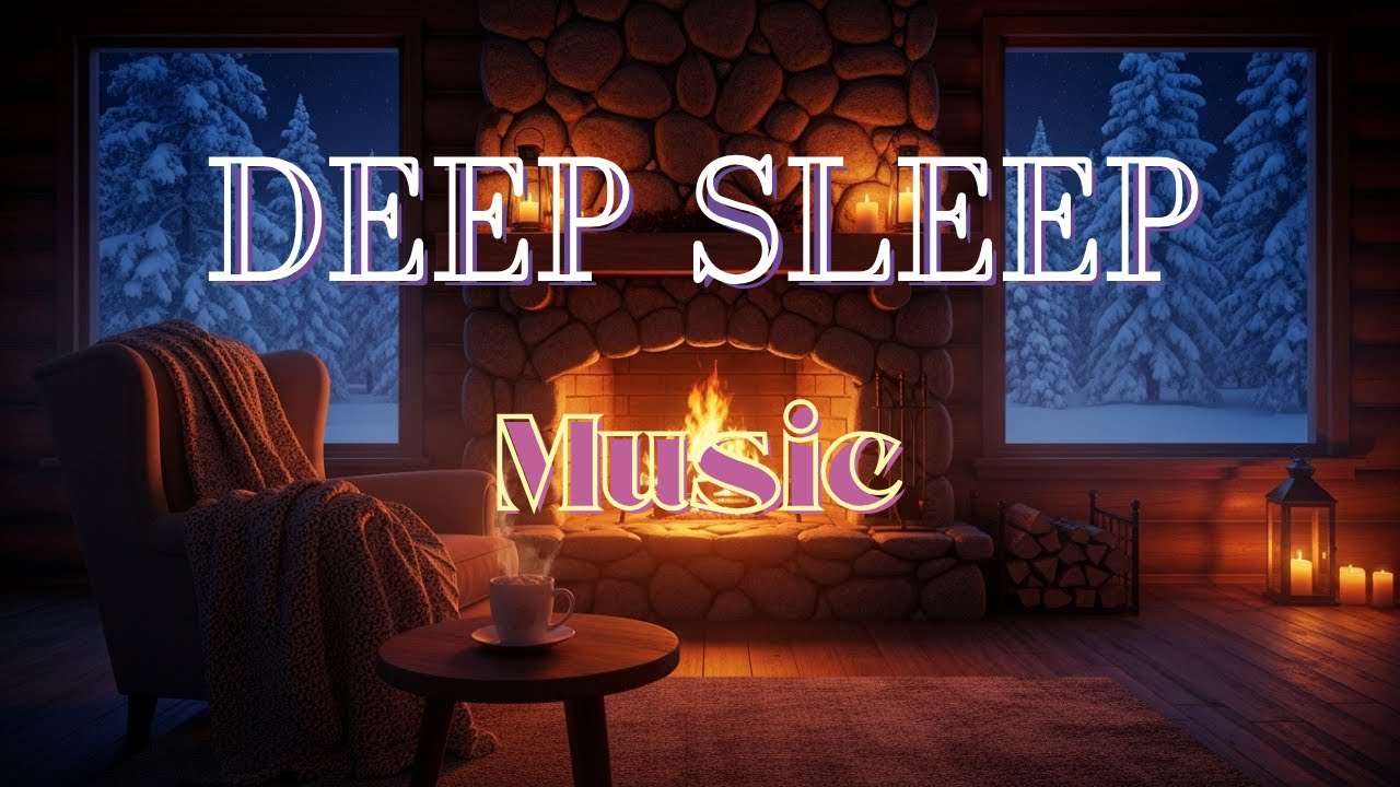 Cold Night Cabin Ambience | Soft Music for Deep Sleep and Mental Reset