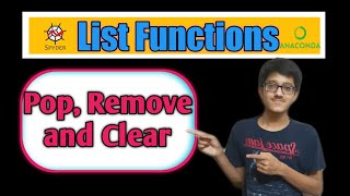 #7 Pop, Remove, Clear Function in List | PROGRAMMING WITH GAUTAM | Python |