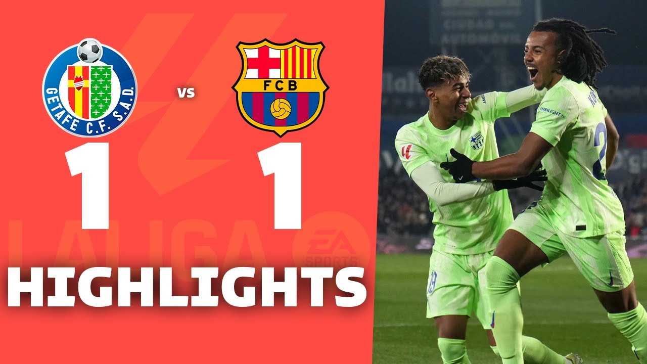 GETAFE vs BARCELONA (1-1) | RESUMEN y GOLES DEL PARTIDO | La Liga 2025 ...