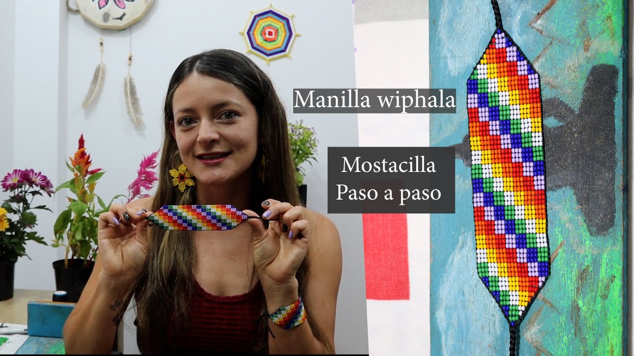 Manilla bandera wiphala en mostacilla (paso a paso) Aniara Sanarte