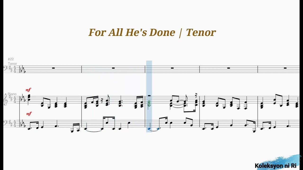 For All He Done | Tenor | Vocal Guide by Bro. Jeff Barte