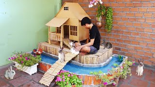 How to Build Beautiful House with Garden for Rabbit and Fish Tank