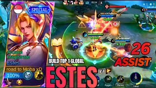 26 Assist!! Estes NonStop Healing & Roaming 🔥 Build Top 1 Global Estes ~ MLBB 2025