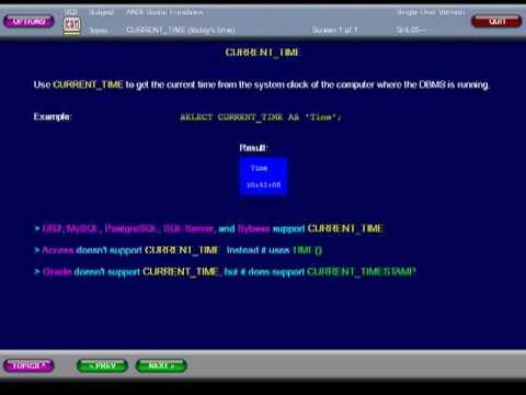 SQL 067 Scalar Functions, CURRENT_TIME or What time is it now?