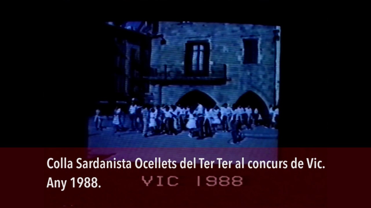 Colla Sardanista Ocellets del Ter al concurs de Vic. Any 1988