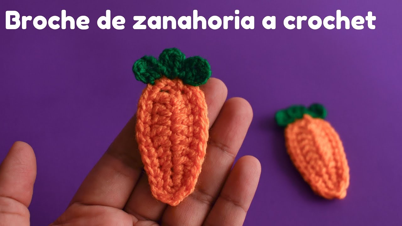 🥕Broche de zanahoria tejido a Crochet🥕Crochet Carrot Hair Clip
