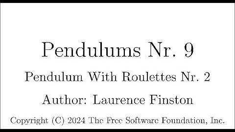 Pendulums Nr. 9.  Pendulum With Roulette Nr. 2