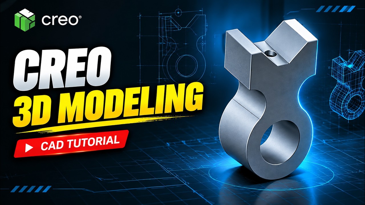 Creo Parametric 3D Modeling Tutorial | Beginner CAD Project. - YouTube