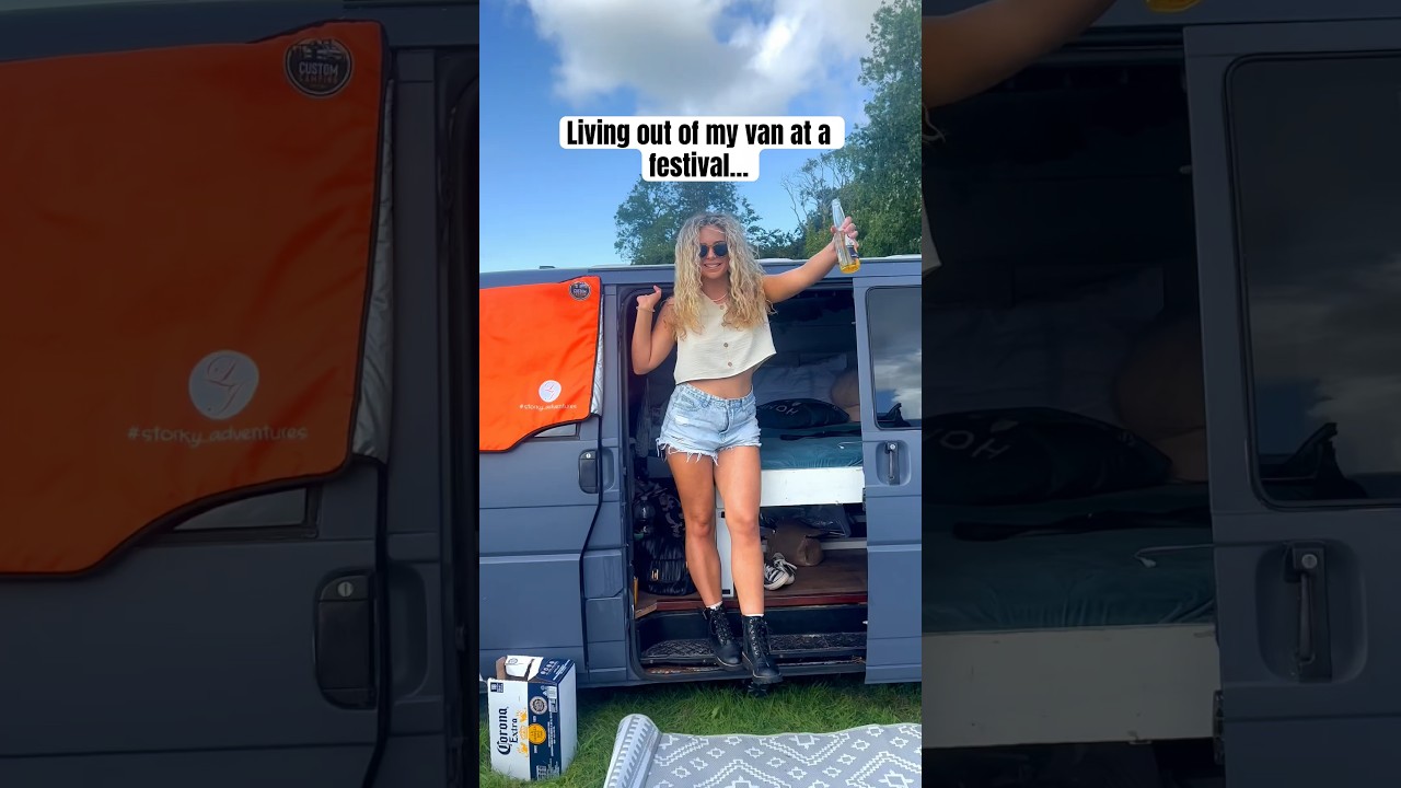 Living out of my van at a festival in Cornwall… 🚐 😱 