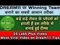 DREAM11 पर Winning Team बनाने का सबसे आसान तरीका | Dream11 Small League Tips and Tricks | DREAM11