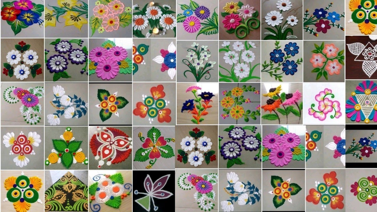 Easy Triangle Rangoli designs | Easy Rangoli design | Triangle Rangoli ...