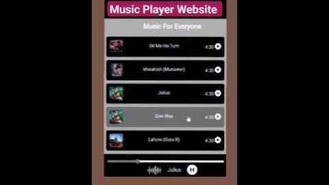 Music Player Website #shorts