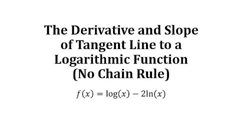 Derivative of an Logarithmic Function  and Slope of Tangent Line (log(x) and ln(x), no chain rule)