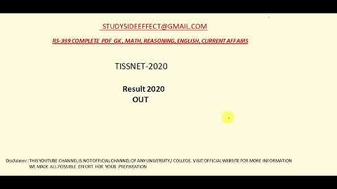 TISSNET-2020 || FINAL RESULT OUT
