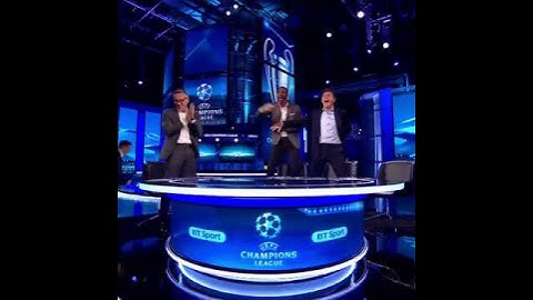 Steven Gerrard,Rio Ferdinand ,Michael Owen and btsport studio reaction after BARCA VS PSG !!