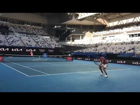 Carlos Alcaraz Hitting With Rafael Nadal! - Australian Open Practice (2021)