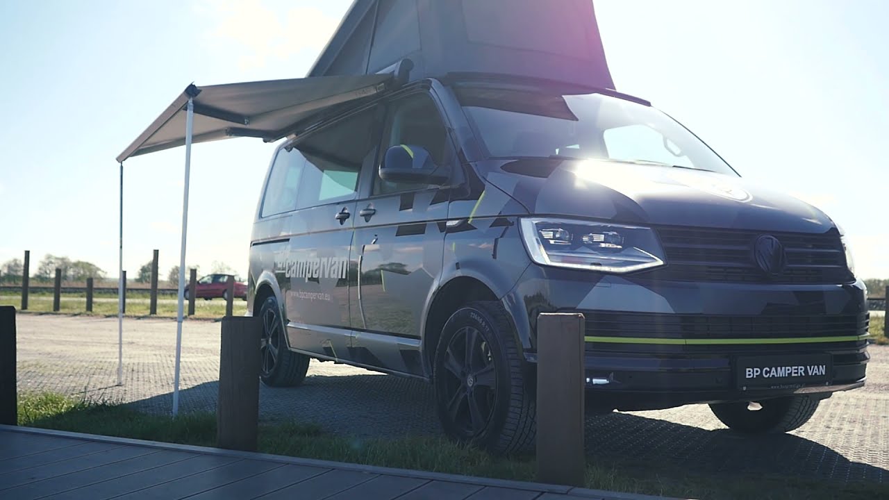 BP Camper Van designed and made by Busprestige. VW T6 Camper Van and MB Sprinter  exterior view