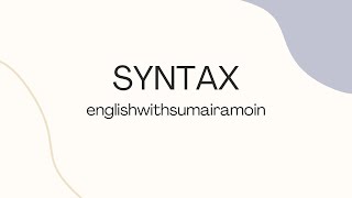 SYNTAX - PART 2