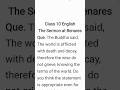 The Buddha said The world is afflicted with death and deacy. The Sermon at Benares Class 10