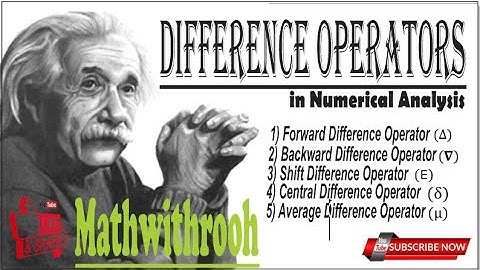 introduction to difference operators in numerical analysis