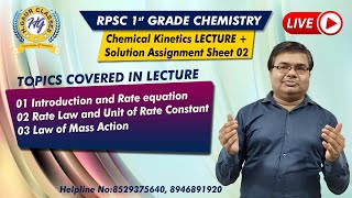 Chemical Kinetics | Introduction and Rate equation | Solution Assignment Sheet | RPSC PGT Chemistry