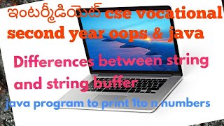 INTERMEDIATE VOCATIONAL COURSE CSE second year oops & java string and string buffer