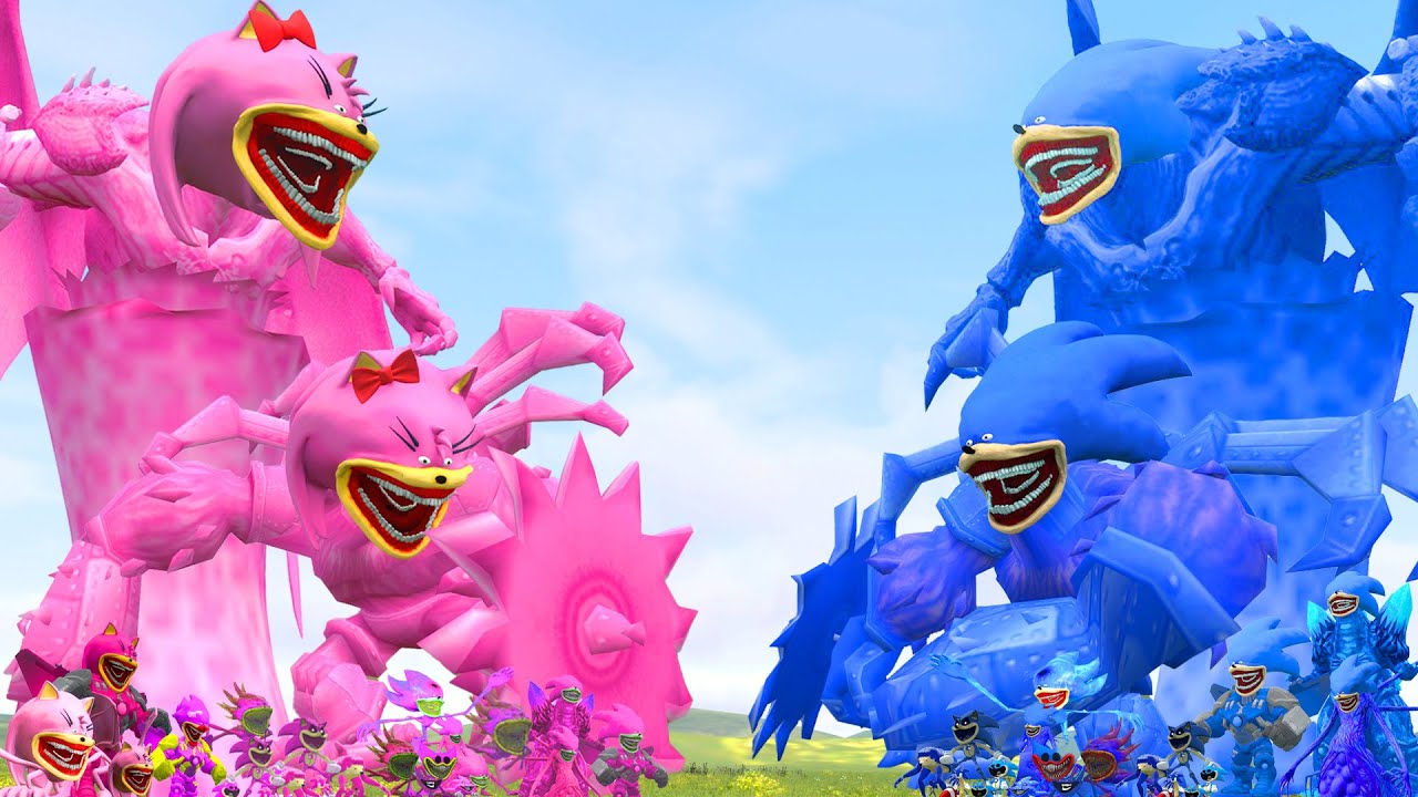 NEW CTHULHU SHIN SONIC/AMY TAPES FAMILY VS TITAN SPIDER SONIC/AMY TAPES FAMILY In Garry's Mod!