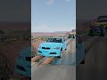 Colorful Small to Giant Cars vs Log & Giant Pit - BeamNG.drive!