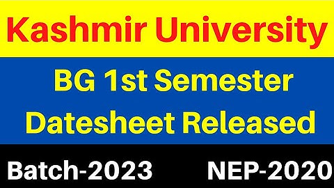 Kashmir University Released Datesheet For BG 1st Semester Batch 2024 NEP 2020 #kashmiruniversity