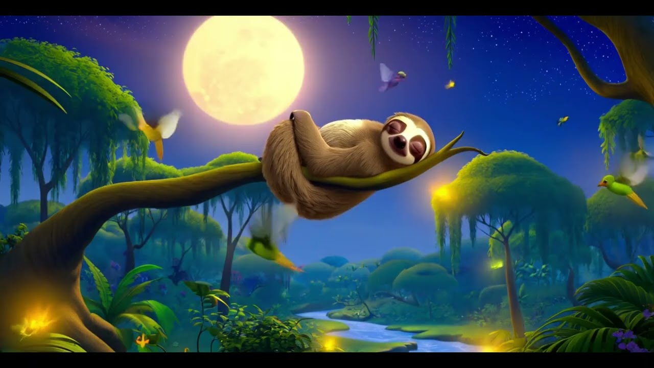 🌙 Sleepy Sloth | Gentle Lullaby for Kids to Fall Asleep Fast 🦥🎶