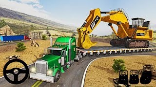 Construction Machines Transporter Truck - Excavator Trailer Cargo | Android Gameplay FHD screenshot 4