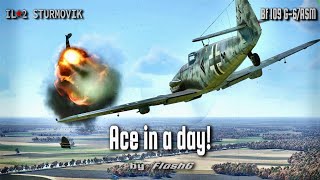 Bf 109 G6/ASM: 6 kills in dogfight over Belgium | Ace in a day | IL-2 WW2 Air Combat Flight Sim