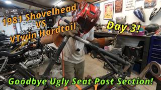 1981 Shovelhead Frame Gets VTWIN Hardtail Day 3!