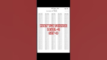 HTET TGT SCIENCE LEVEL -2 SET-B Answer key #htet #htetscience #hssccet #htetresults