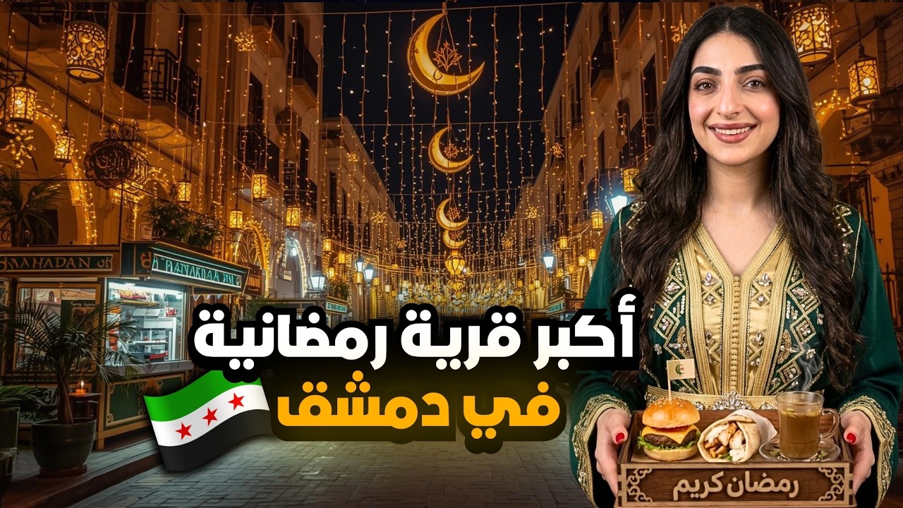 جولة في أكبر قرية رمضانية في دمشق 🌙🇸🇾 |  أكشاك أكل وفعاليات وأجواء رمضان
